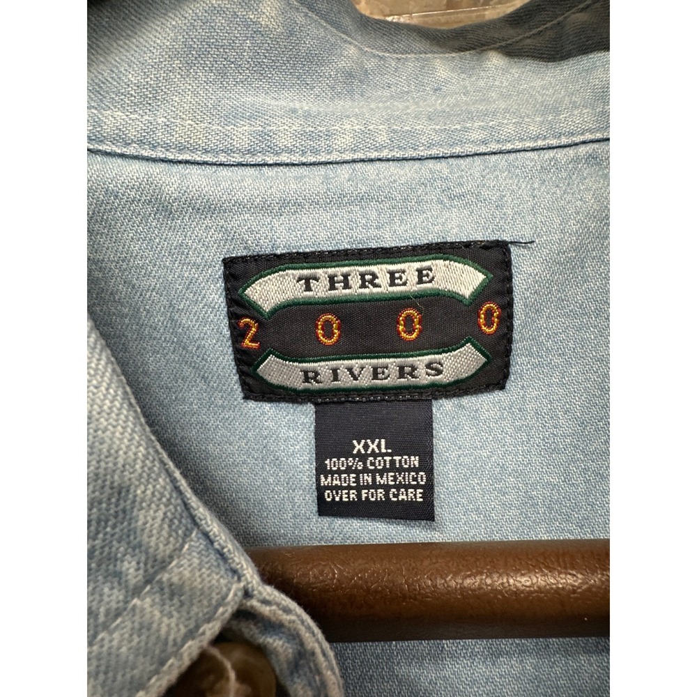 Three‎ Rivers 2000 Sturgis Motorcycle Museum Hall of Fame Denim Shirt XXL - Picture 4 of 5